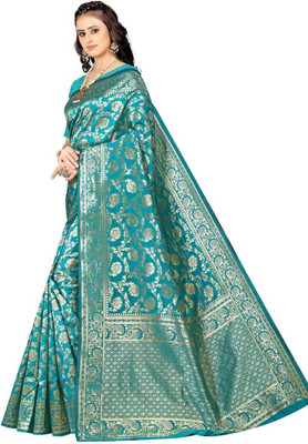 MOTISARIYA FASHION Self Design Banarasi Jacquard Saree(Green)