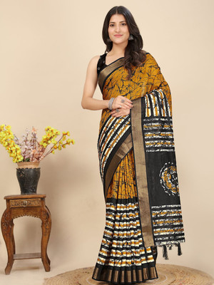 HouseOfCommon Printed Handloom Art Silk Saree(Multicolor)