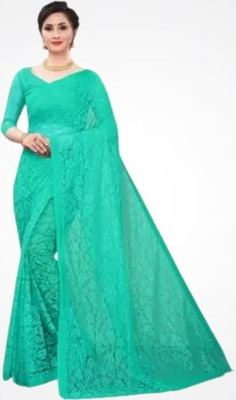 Suali Self Design Bollywood Net Saree(Blue)