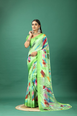 A V M PRINTS Self Design Bollywood Art Silk Saree(Light Green)