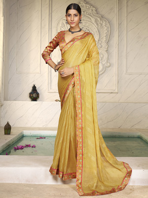 Divastri Embellished Bollywood Chiffon Saree(Multicolor)