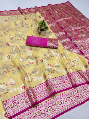 XSOUL Printed Banarasi Art Silk, Silk Blend Saree(Multicolor)