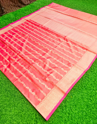 Spewim Woven Banarasi Art Silk Saree(Orange)