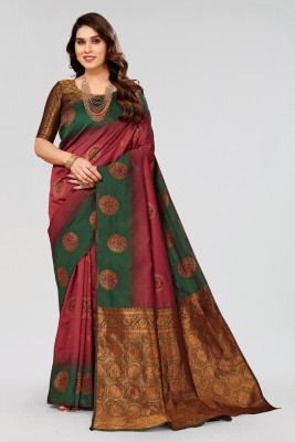 HITESH ENTERPRISE Woven Paithani Pure Silk Saree(Maroon)