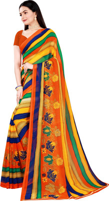 Suali Floral Print Daily Wear Georgette Saree(Multicolor)