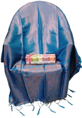 PRIDE SALES Printed Bollywood Raw Silk Saree(Dark Blue)
