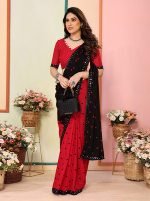 AAI LAXMI CREATION Digital Print, Printed Daily Wear Georgette Saree(Red)