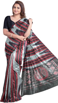 JAYANTI HANDLOOOM Self Design Sambalpuri Pure Cotton Saree(Grey)