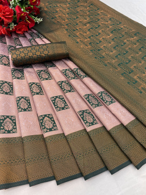 Aika Self Design Banarasi Pure Silk Saree(Multicolor)