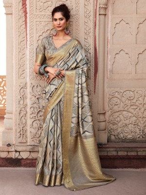 Tasrika Printed Bollywood Art Silk Saree(Grey)