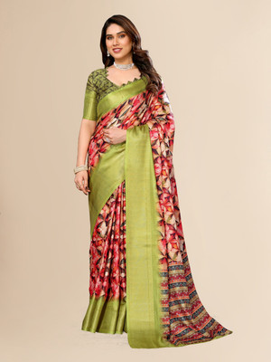 UDANI ENTERPRISE Self Design Bollywood Cotton Silk Saree(Green)