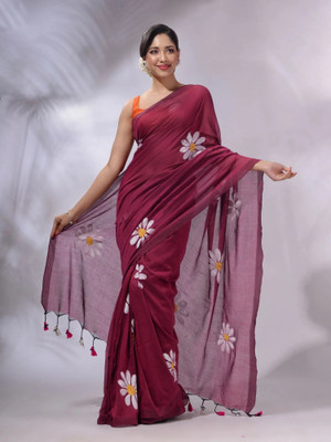 sareegarden Solid/Plain Handloom Pure Cotton Saree(Green)