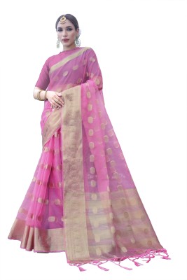 KOTHARI AF Self Design Bandhani Organza Saree(Pink)