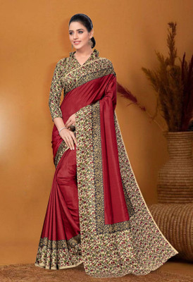 SimSim Trendz Printed Daily Wear Polyester Saree(Gold)