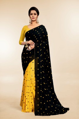 Uveeka Printed Daily Wear Georgette Saree(Yellow)