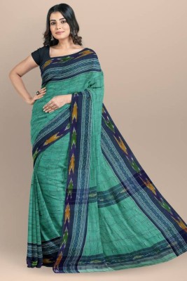 SLAGHA Woven Handloom Pure Cotton Saree(Green)