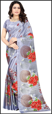 Leelavati Printed Daily Wear Crepe Saree(Grey)