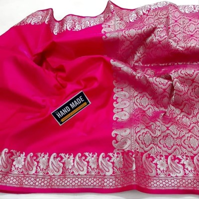 Destination Woven Banarasi Satin Saree(Pink)