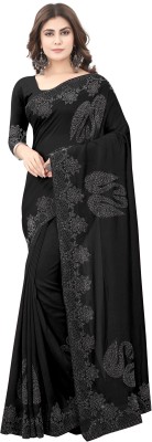 Sai Creation Surat Self Design Bollywood Georgette Saree(Black)