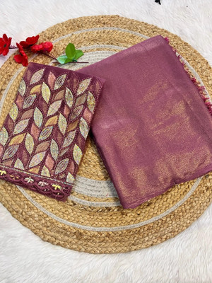 BADE SUHANE Solid/Plain Bollywood Chiffon Saree(Pink)
