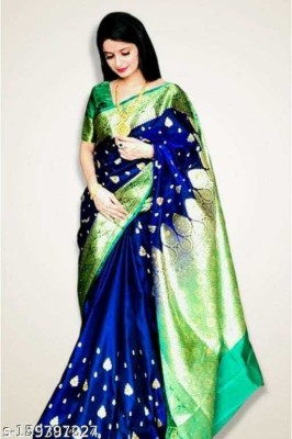 GS creation Woven Sambalpuri Satin Saree(Blue)