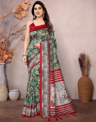 YASHIKA Printed Banarasi Art Silk Saree(Multicolor)