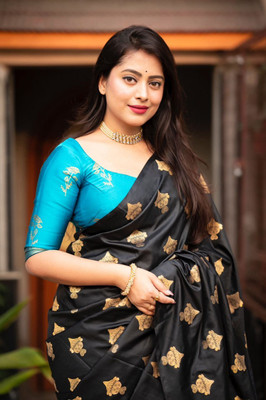WILLMAKE Embellished Bollywood Georgette Saree(Light Blue)