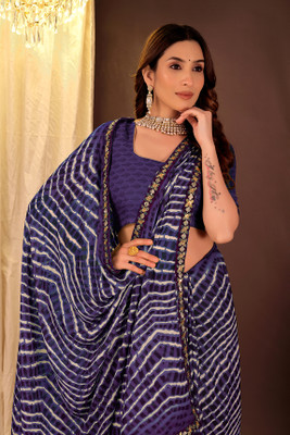 Saadhvi Printed Bollywood Georgette Saree(Purple)