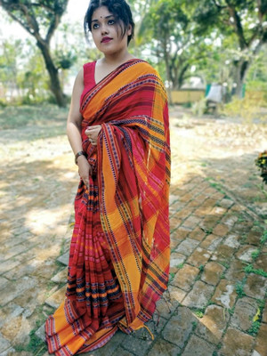 maadurga Woven Handloom Pure Cotton Saree(Red)