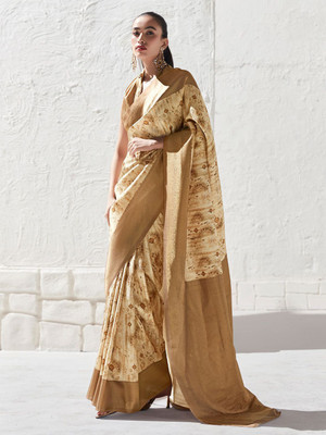 ANOUK Woven Chinnalapattu Silk Blend Saree(Brown)
