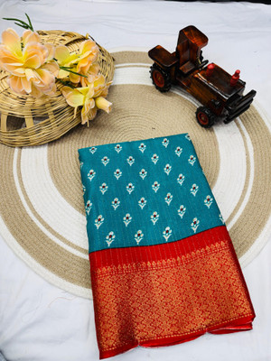 SFCS Printed Bollywood Chanderi Saree(Light Blue)