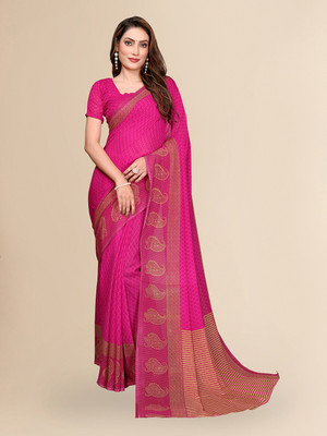 kashvi sarees Paisley, Floral Print Daily Wear Georgette Saree(Pink)