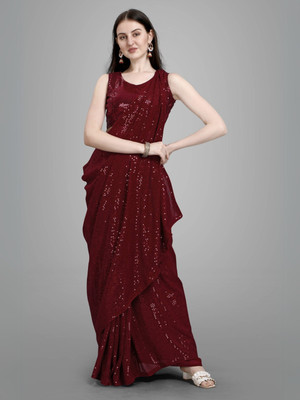 Divastri Embellished Bollywood Georgette Saree(Maroon)
