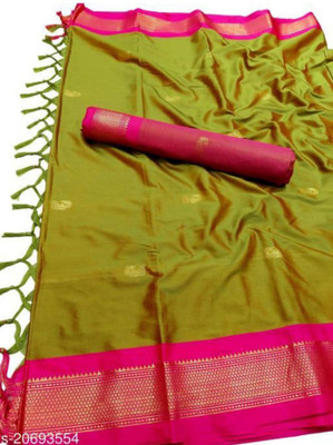 Paithani Self Design Mysore Pure Silk Saree(Light Green)