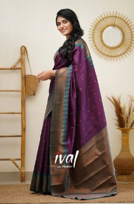 BAMOOLA FASHION Self Design Banarasi Jacquard Saree(Purple)