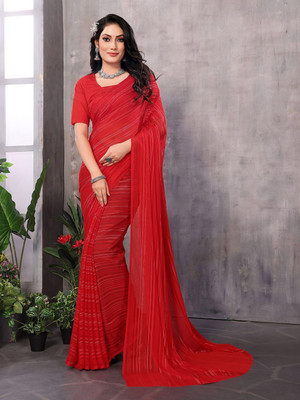 Moda Rapido Self Design Daily Wear Satin Saree(Red)