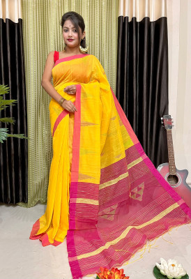 arup Woven Handloom Cotton Silk Saree(Multicolor)