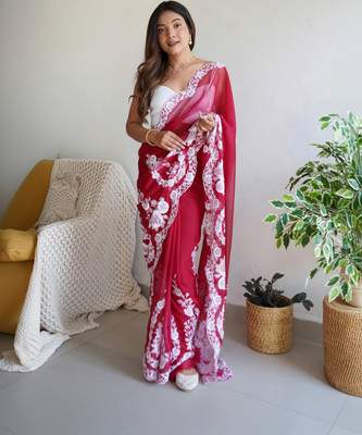 Divastri Embellished Bollywood Silk Blend Saree(Maroon)