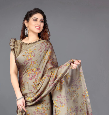 MIRCHI FASHION Solid/Plain, Embellished Daily Wear Chiffon, Georgette Saree(Beige, Pink, Yellow)