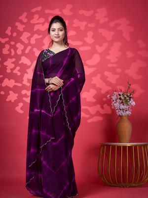 nirmal creation Striped Bollywood Georgette Saree(Multicolor)