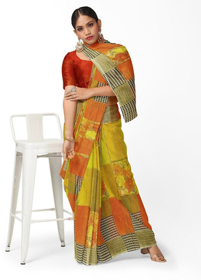 Suntex Printed Bandhani Georgette Saree(Multicolor)