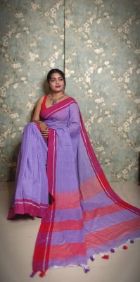 HouseOfCommon Woven Handloom Cotton Silk Saree(Purple)