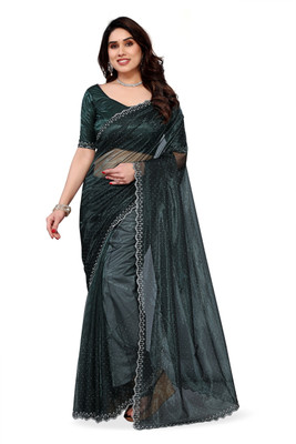 Divastri Embellished Bollywood Organza Saree(Blue)