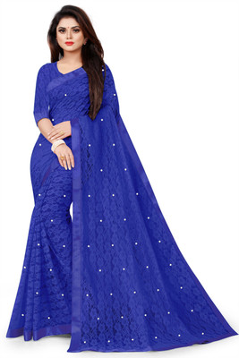 VRLOOKMEFASHION Embroidered Bollywood Net Saree(Dark Green)