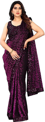 miracletex Embellished Bollywood Lycra Blend Saree(Multicolor)
