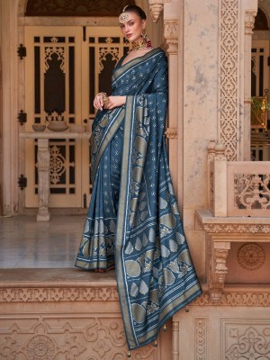 ANOUK Woven Banarasi Silk Blend Saree(Dark Blue)