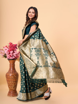 nirmal creation Self Design Banarasi Jacquard Saree(Multicolor)