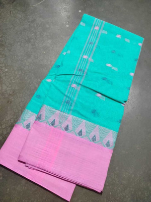 Sandhyatara Woven Tant Pure Cotton Saree(Light Blue)