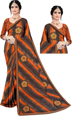 Bhajwaj And Sons Saree Self Design Daily Wear Georgette Saree(Orange)