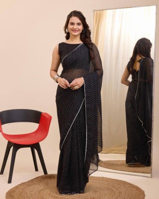 Muskan Collection Self Design Kanjivaram Georgette Saree(Black)